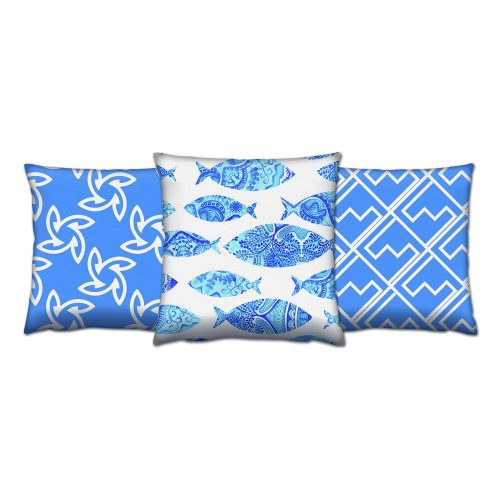 Soft & Stylish Cushion Set (3 Pieces), 43 x 43 cm | 50% Cotton & 50% Polyester, Washable & Ironable, Concealed Zip, Silicone Filling | Perfect for Home Decor