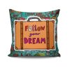 Stylish Cushion Cover 43x43 cm, 50% Cotton/50% Polyester, Washable & Ironable, Concealed Zip Closure | Perfect for Home Decor & Comfort