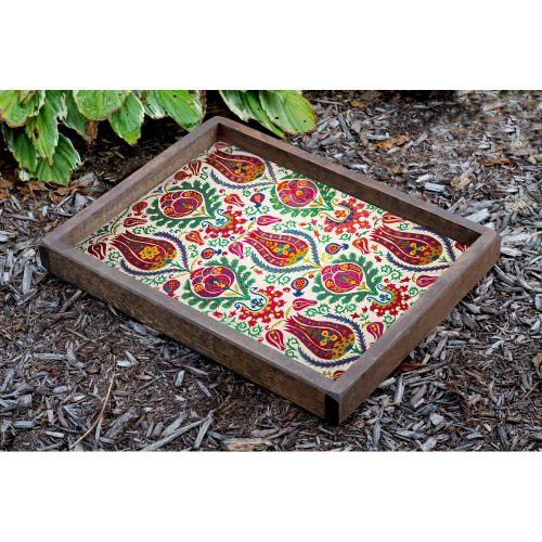Handcrafted Wooden Tray, 40 x 50 x 6 cm | 100% Wood, Hand-Painted & Assembled | Durable Digital Print with 300 Micron Coating | Elegant & Functional