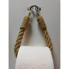 Modern Mustard Toilet Paper Holder, 100% Metal & Rope, Wall-Mounted, 14 x 22 x 3 cm | Rustic & Humorous Design, Perfect for Any Bathroom