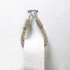 Modern Mustard Toilet Paper Holder, 100% Metal & Rope, Wall-Mounted, 14 x 22 x 3 cm | Rustic & Humorous Design, Perfect for Any Bathroom