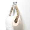 Modern Mustard Toilet Paper Holder, 100% Metal & Rope, Wall-Mounted, 14 x 22 x 3 cm | Rustic & Humorous Design, Perfect for Any Bathroom