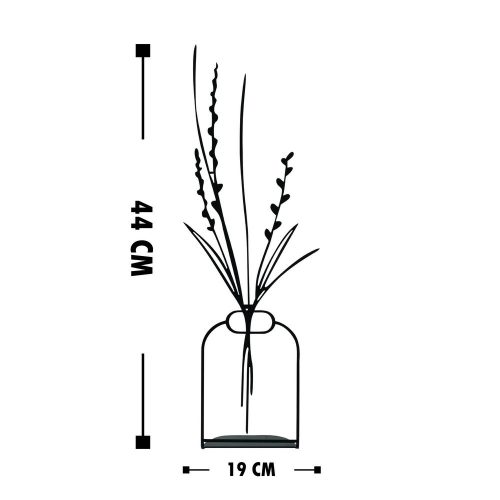 Stylish Black Decorative Object, 19 x 44 cm | 100% Metal, 1.5 mm Thickness | Perfect Accent for Modern Home Decor & Office Spaces