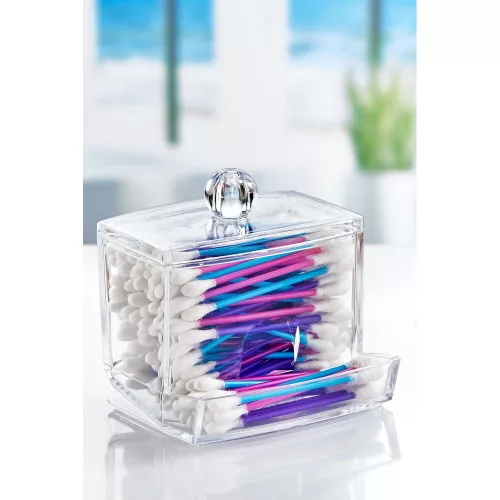 Transparent Acrylic Make-Up Organizer Set (3 Pieces) | 9x9x6 cm, 6x6x17 cm, 10x9x7 cm | Stylish & Functional Storage for Cosmetics & Accessories