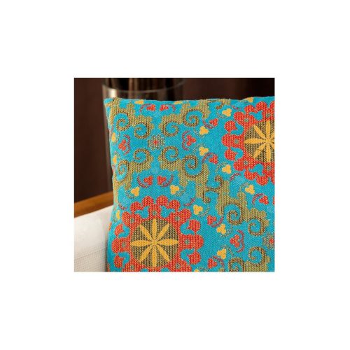 Blue Polycotton Cushion, 15 x 45 x 15 cm | 100% Machine Washable at 30°C | Fiber Filling & Removable Cover | Perfect for Home Decor & Comfort