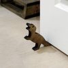 Premium Wooden Doorstop (2 Pieces), Bronze Color, 13 x 2 x 15 cm | 100% Wood with Laser Cutting | Stylish & Durable for Home & Office Use