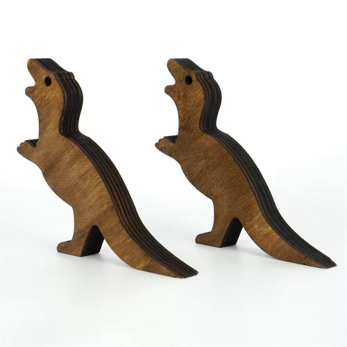 Premium Wooden Doorstop (2 Pieces), Bronze Color, 13 x 2 x 15 cm | 100% Wood with Laser Cutting | Stylish & Durable for Home & Office Use