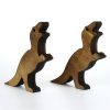 Premium Wooden Doorstop (2 Pieces), Bronze Color, 13 x 2 x 15 cm | 100% Wood with Laser Cutting | Stylish & Durable for Home & Office Use