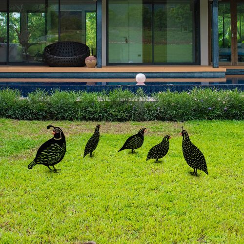 Decorative Garden Metal Accessory Set (5 Pieces), Black, Various Sizes | 100% Metal, Thickness: 1.2 mm | Stylish & Durable Garden Décor for Any Outdoor Space