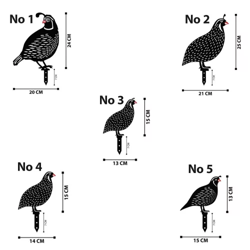 Decorative Garden Metal Accessory Set (5 Pieces), Black, Various Sizes | 100% Metal, Thickness: 1.2 mm | Stylish & Durable Garden Décor for Any Outdoor Space