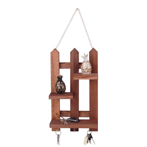 Elegant Wooden Key Holder, Walnut Color, 40 x 23 x 9 cm | Decorative Keychain Organizer | Stylish & Functional for Home Entryway & Office