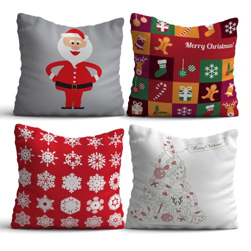 Premium Cushion Set (4 Pieces), 43 x 43 cm, 50% Cotton/50% Polyester | Digital Print, Machine Washable at 30°C | Stylish Comfort for Home Decor