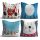 Premium Cushion Set (4 Pieces), 43 x 43 cm, 50% Cotton/50% Polyester | Digital Print, Machine Washable at 30°C | Stylish Comfort for Home Decor