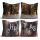Premium Cushion Set (4 Pieces), 43 x 43 cm, 50% Cotton/50% Polyester | Digital Print, Machine Washable at 30°C | Stylish Comfort for Home Decor