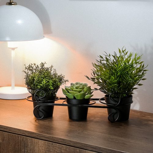 Stylish Black Metal Jardiniere, 30 x 12.5 x 11 cm | 100% Durable Metal | Perfect for Indoor Plants & Home Decor | Elegant & Modern Design