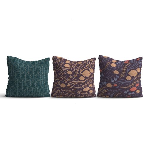 Soft & Stylish Cushion Set (3 Pieces), 43 x 43 cm | 50% Cotton/50% Polyester, Silicone Filling | Machine Washable at 30°C, Ironable, Digital Print