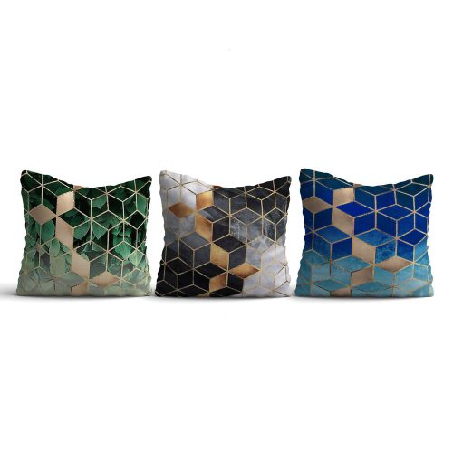 Soft & Stylish Cushion Set (3 Pieces), 43 x 43 cm | 50% Cotton/50% Polyester, Silicone Filling | Machine Washable at 30°C, Ironable, Digital Print