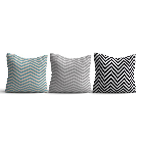 Stylish Cushion Cover Set (3 Pieces), 43 x 43 cm | 50% Cotton & 50% Polyester, Machine Washable at 30°C, Ironable, Digital Print | Perfect for Home Decor