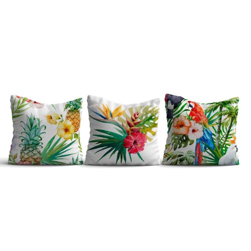 Stylish Cushion Cover Set (3 Pieces), 43 x 43 cm | 50% Cotton & 50% Polyester, Machine Washable at 30°C, Ironable, Digital Print | Perfect for Home Decor