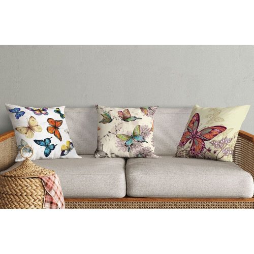 Stylish Cushion Cover Set (3 Pieces), 43 x 43 cm | 50% Cotton & 50% Polyester, Machine Washable at 30°C, Ironable, Digital Print | Perfect for Home Decor