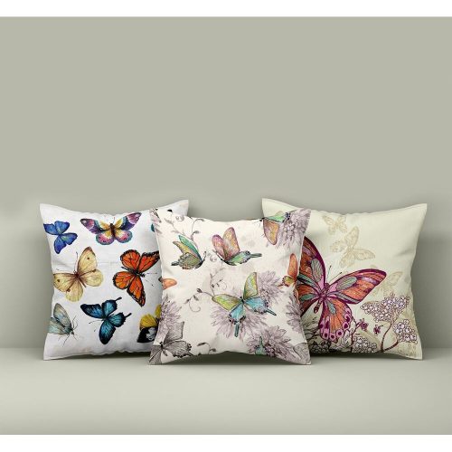 Stylish Cushion Cover Set (3 Pieces), 43 x 43 cm | 50% Cotton & 50% Polyester, Machine Washable at 30°C, Ironable, Digital Print | Perfect for Home Decor