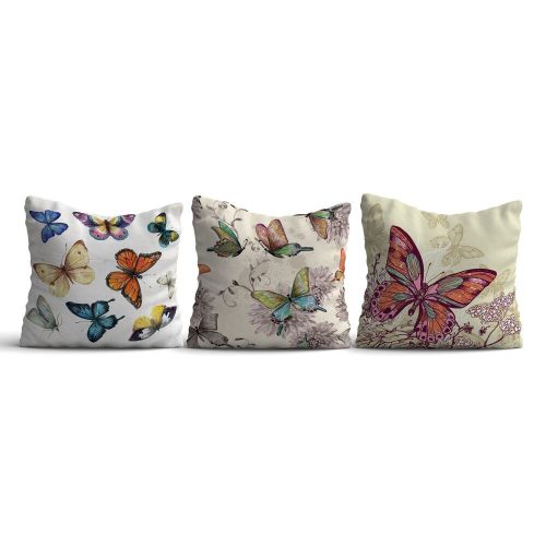Stylish Cushion Cover Set (3 Pieces), 43 x 43 cm | 50% Cotton & 50% Polyester, Machine Washable at 30°C, Ironable, Digital Print | Perfect for Home Decor
