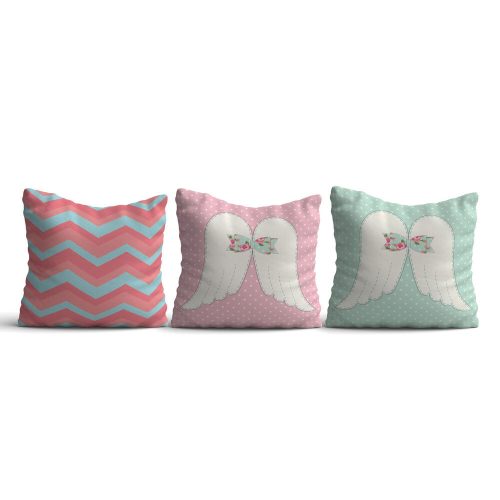 Stylish Cushion Cover Set (3 Pieces), 43 x 43 cm | 50% Cotton & 50% Polyester, Machine Washable at 30°C, Ironable, Digital Print | Perfect for Home Decor