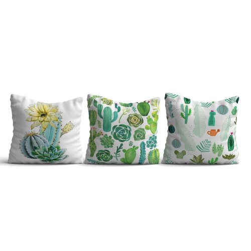 Stylish Cushion Cover Set (3 Pieces), 43 x 43 cm | 50% Cotton & 50% Polyester, Machine Washable at 30°C, Ironable, Digital Print | Perfect for Home Decor