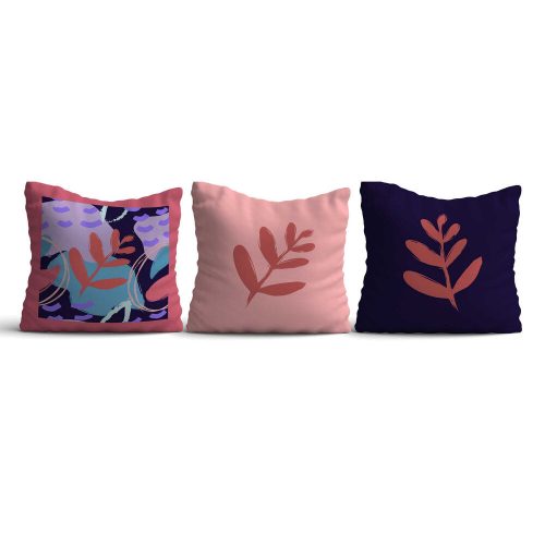 Stylish Cushion Cover Set (3 Pieces), 43 x 43 cm | 50% Cotton & 50% Polyester, Machine Washable at 30°C, Ironable, Digital Print | Perfect for Home Decor