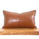 Stylish Camel Faux Leather Cushion, 58 x 33 cm | 100% Fiber Filling, Laminated & Felted Backside | Perfect for Home Decor & Comfort