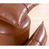 Stylish Camel Faux Leather Cushion, 58 x 33 cm | 100% Fiber Filling, Laminated & Felted Backside | Perfect for Home Decor & Comfort