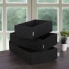 Premium Felt Desk Organizer Set (3 Pieces) - Black, 32x21x7.5cm, 29x17.5x7.5cm, 25.5x14x7.5cm | 100% Felt | Stylish & Functional for Home Office