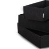 Premium Felt Desk Organizer Set (3 Pieces) - Black, 32x21x7.5cm, 29x17.5x7.5cm, 25.5x14x7.5cm | 100% Felt | Stylish & Functional for Home Office
