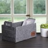 Stylish Grey Felt Basket, 30 x 20 x 15 cm | 100% Durable Felt | Perfect for Organizing Home, Office & Storage Solutions | Chic & Functional Design
