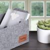 Stylish Grey Felt Basket, 30 x 20 x 15 cm | 100% Durable Felt | Perfect for Organizing Home, Office & Storage Solutions | Chic & Functional Design