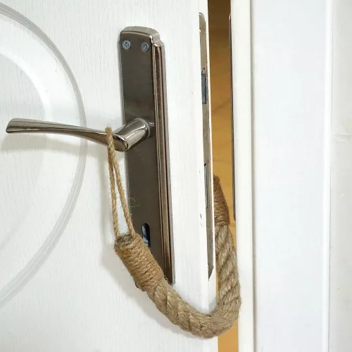 Bohemian Wicker Doorstop, 45 x 2 x 2 cm | 100% Linen, Rustic & Humorous Design | Perfect for Home Decor & Functional Use