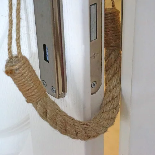 Bohemian Wicker Doorstop, 45 x 2 x 2 cm | 100% Linen, Rustic & Humorous Design | Perfect for Home Decor & Functional Use