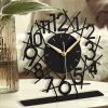 Elegant Black Decorative Clock, 25 cm Diameter, 100% Metal, 1.5 mm Thickness | Silent Mechanism, Battery Operated (1 AA, not included) | Stylish Home Accent