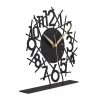 Elegant Black Decorative Clock, 25 cm Diameter, 100% Metal, 1.5 mm Thickness | Silent Mechanism, Battery Operated (1 AA, not included) | Stylish Home Accent
