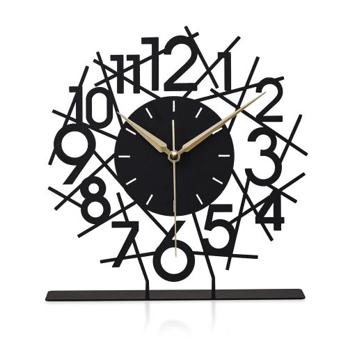 Elegant Black Decorative Clock, 25 cm Diameter, 100% Metal, 1.5 mm Thickness | Silent Mechanism, Battery Operated (1 AA, not included) | Stylish Home Accent