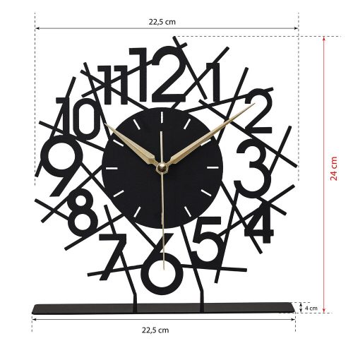 Elegant Black Decorative Clock, 25 cm Diameter, 100% Metal, 1.5 mm Thickness | Silent Mechanism, Battery Operated (1 AA, not included) | Stylish Home Accent