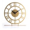 Elegant Gold Decorative Clock, 25 x 23 cm, 100% Metal, 1.5 mm Thickness | Silent Mechanism, Requires 1 AA Battery (Not Included) | Perfect for Home Decor