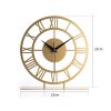 Elegant Gold Decorative Clock, 25 x 23 cm, 100% Metal, 1.5 mm Thickness | Silent Mechanism, Requires 1 AA Battery (Not Included) | Perfect for Home Decor