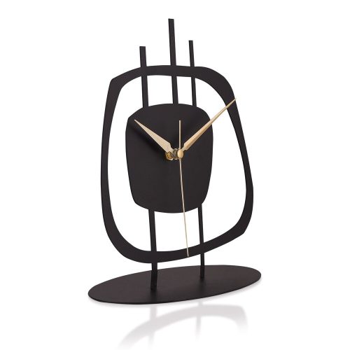 Elegant Black Decorative Clock, 21 x 23 cm, 100% Metal, 1.5 mm Thickness | Silent Mechanism, Requires 1 AA Battery (Not Included) | Perfect for Home & Office