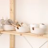 Handmade Cotton Basket Set (3 Pieces) - Ecru Jute Rope, 20 x 20 x 8 cm | Stylish Storage Solution with Holder for Home & Office Organization