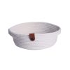 Handmade Cotton Basket Set (3 Pieces) - Ecru Jute Rope, 20 x 20 x 8 cm | Stylish Storage Solution with Holder for Home & Office Organization