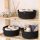 Handmade Cotton Basket Set (3 Pieces), Black Jute Rope, 25 x 25 x 10 cm | Durable & Stylish Storage Solution for Bathroom & Home Organization