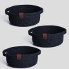 Handmade Cotton Basket Set (3 Pieces), Black Jute Rope, 25 x 25 x 10 cm | Durable & Stylish Storage Solution for Bathroom & Home Organization