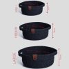 Handmade Cotton Basket Set (3 Pieces), Black Jute Rope, 25 x 25 x 10 cm | Durable & Stylish Storage Solution for Bathroom & Home Organization