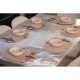 Handmade Table Mat Set (6 Pieces) with PU Leather Knife Holder, 30 x 40 cm, 100% Cotton Jute Rope, Elegant Beige Design for Dining & Kitchen Use